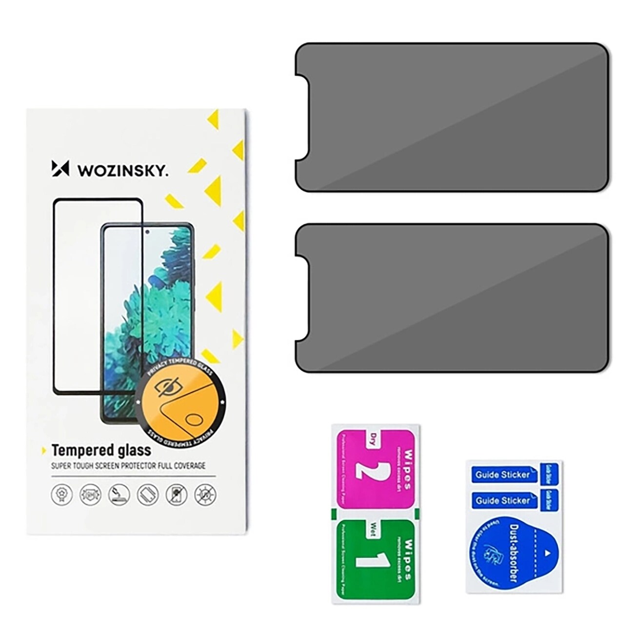 Wozinsky Yksityisyyslasi karkaistu lasi Xiaomi POCO M7:ään, 2-pack, Xiaomi POCO M7, 2-pack