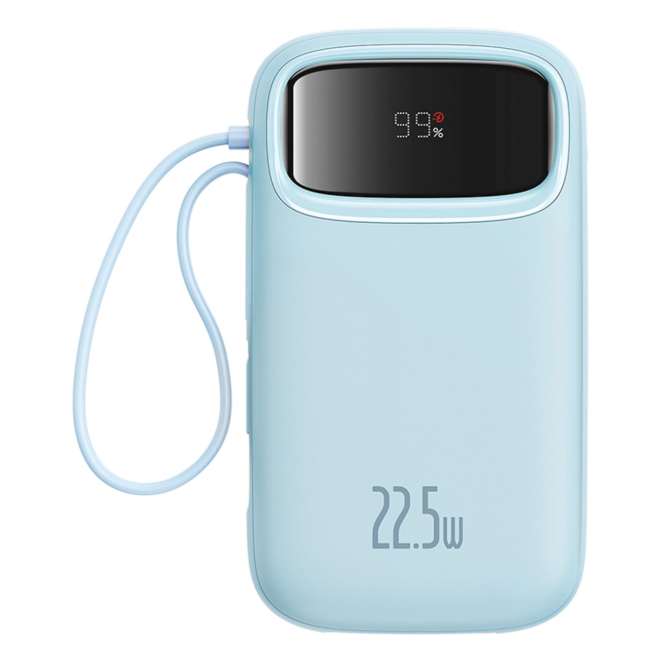 Baseus Qpow2 20000mAh 22.5W Powerbank diginäytöllä + Baseus USB-C 3A kaapeli 0.3m (valkoinen)