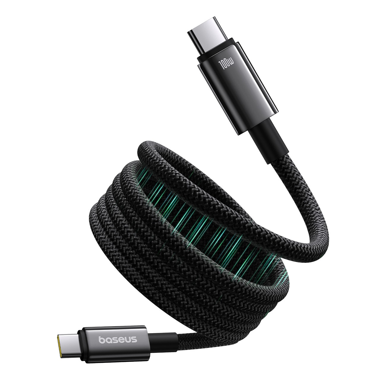 Baseus Volframikultainen magneettinen USB-C / USB-C-kaapeli 100W 1m - musta - musta