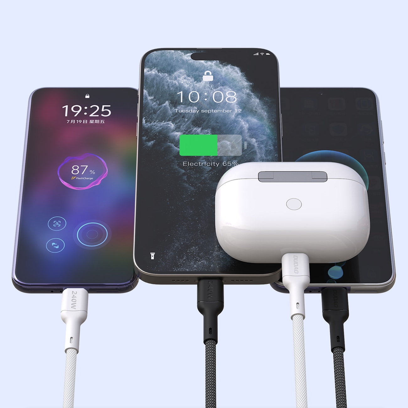 Dudao L9C Max 240 W USB-C-kaapeli, 2 m – Svart / PD-kaapeli / USB-C-latauskaapeli
