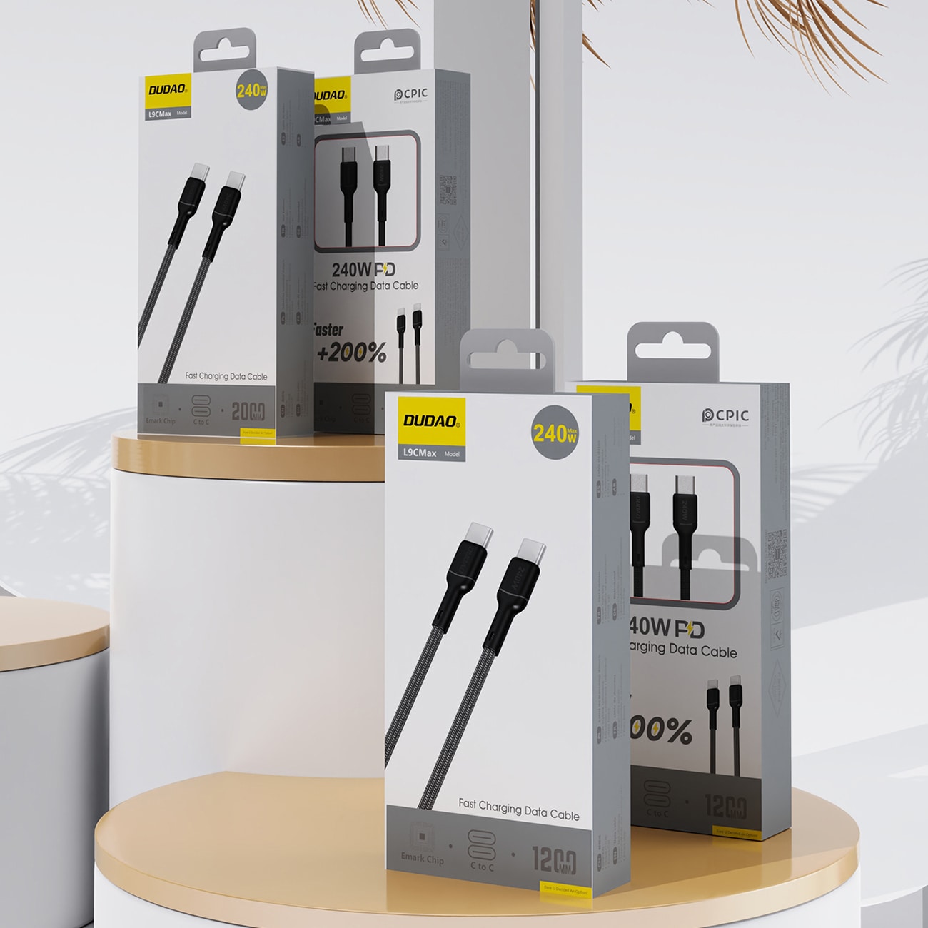 Dudao L9C Max 240 W USB-C-kaapeli, 2 m – Svart / PD-kaapeli / USB-C-latauskaapeli