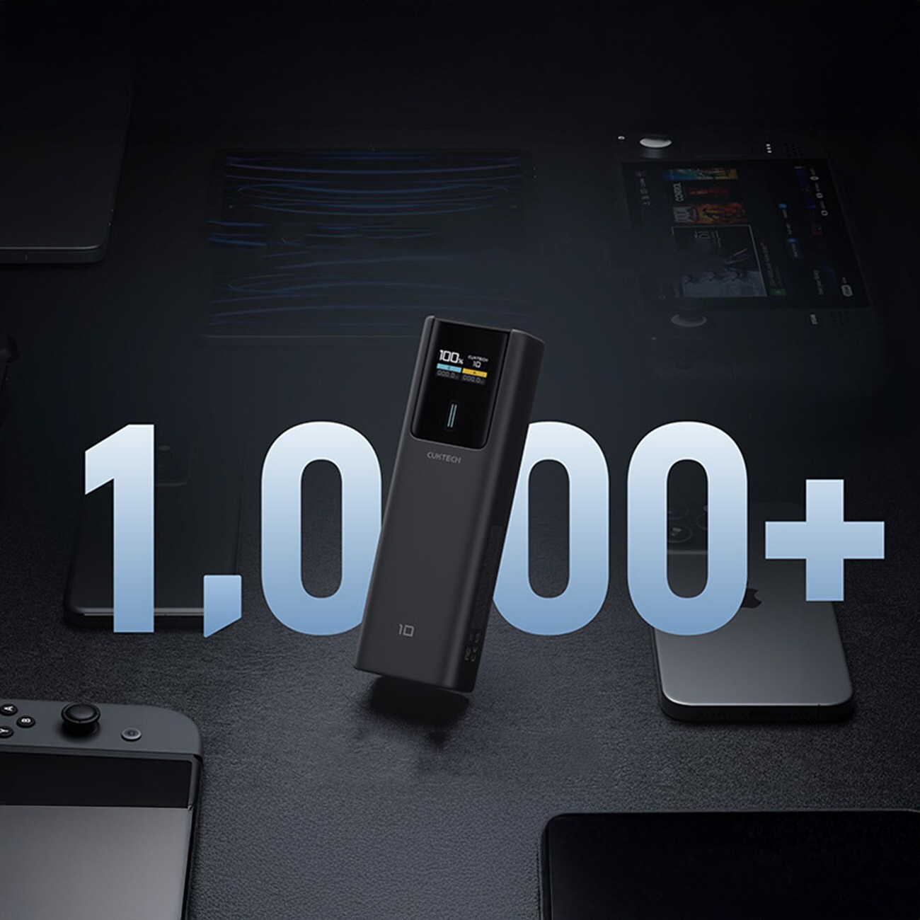Powerbank Cuktech CKPB100PGLBL 150W 10000mAh USB-C USB-A - musta