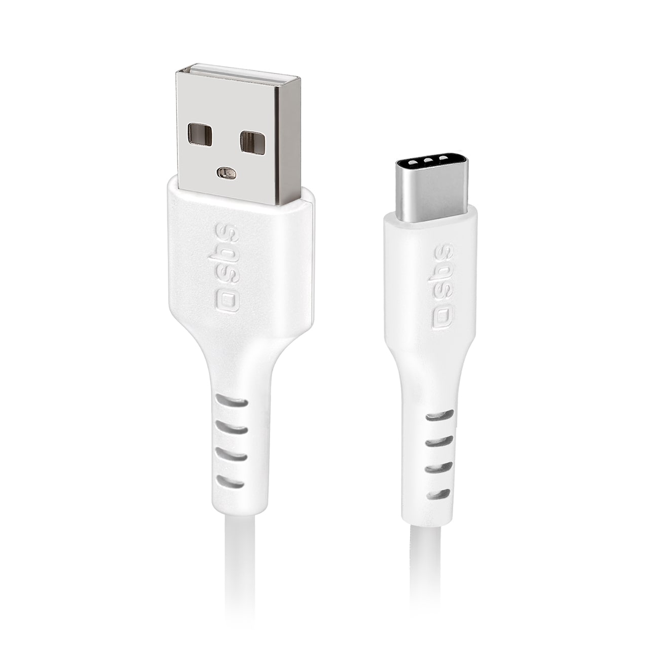 SBS TECABLEMICROC15W USB-A - USB-C kaapeli 1.5m - Valkoinen