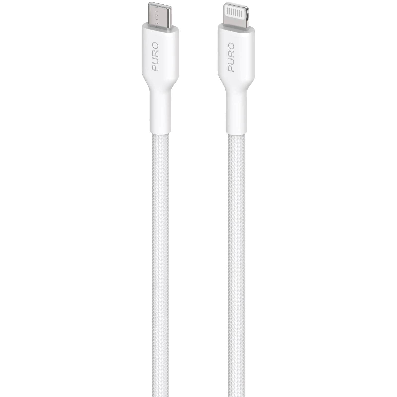 Puro Fabrik USB-C - Lightning-kaapeli MFI:llä 1.2m - Valkoinen