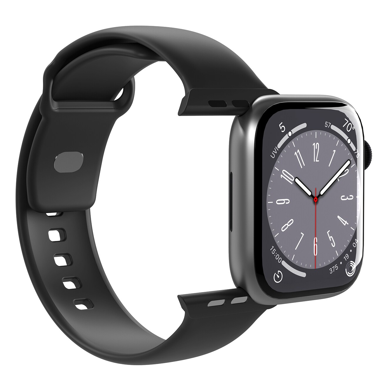 Puro Icon silikoniranneke Apple kellolle 42 / 44 / 45 / 49 mm - musta (2 kpl)