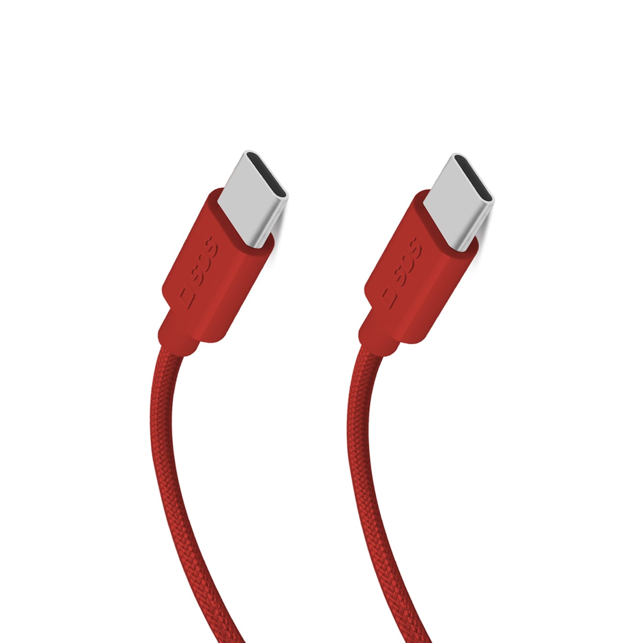 SBS TECABLETISSUETCCR USB-C - USB-C 1.5m 60W punottu kaapeli - punainen