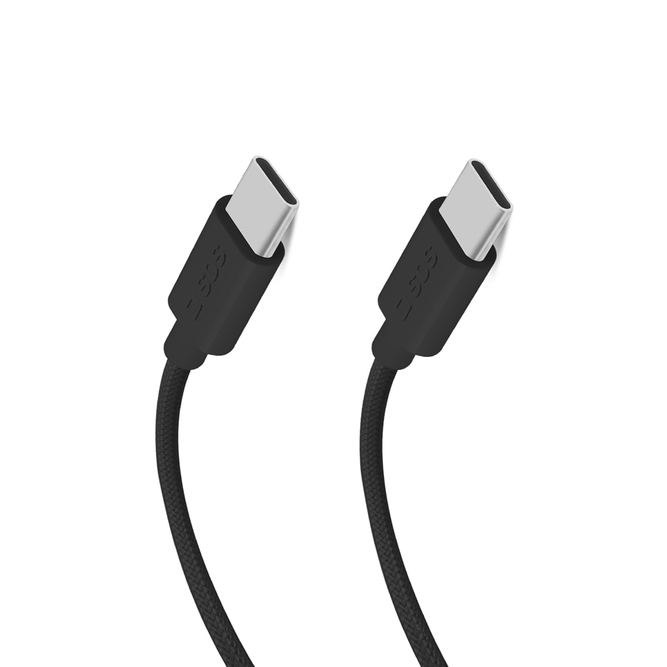 SBS TECABLETISSUETCK USB-C - USB-C 1.5m 60W punottu kaapeli - musta