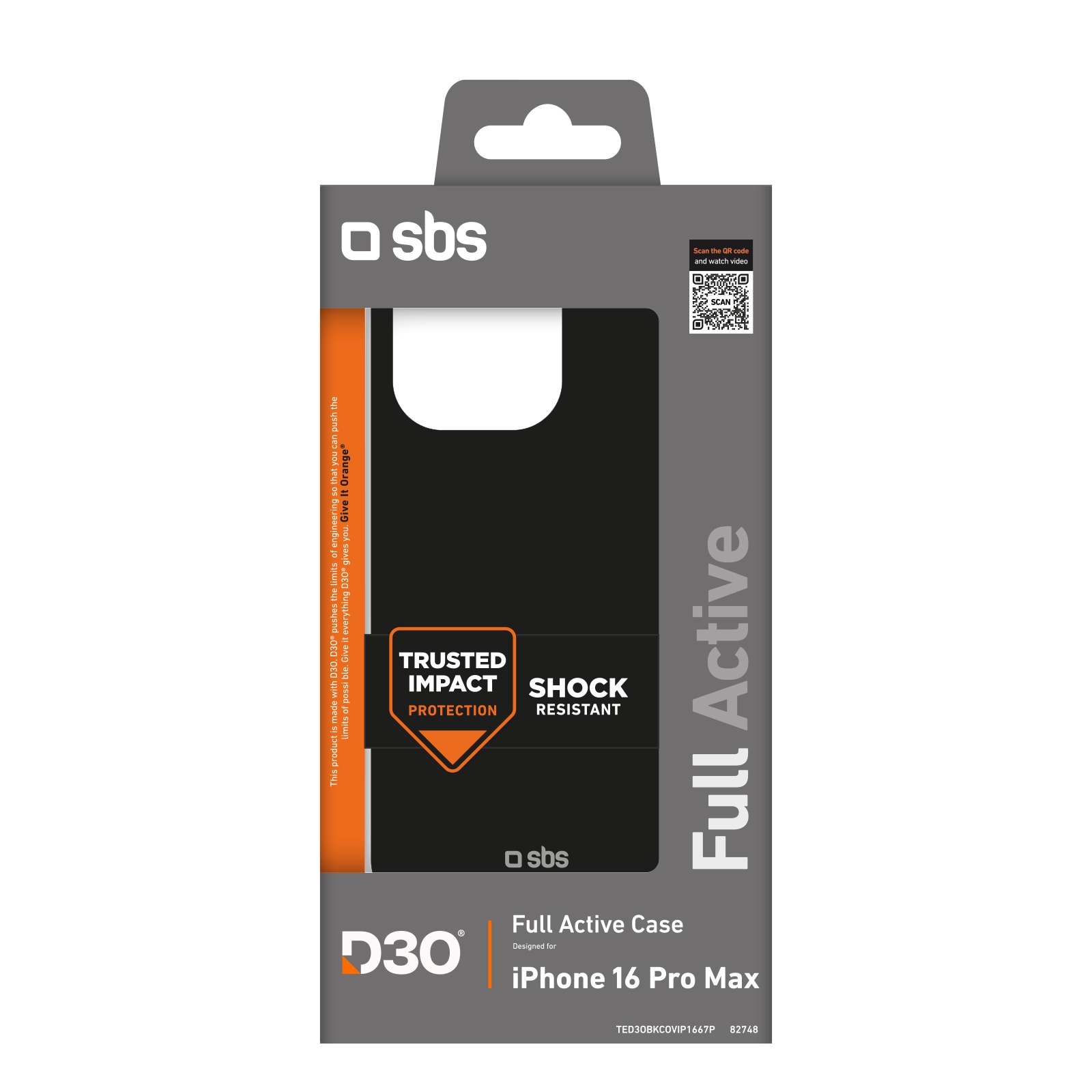 SBS Full Active D3O kotelo iPhone 16 Pro Max - musta