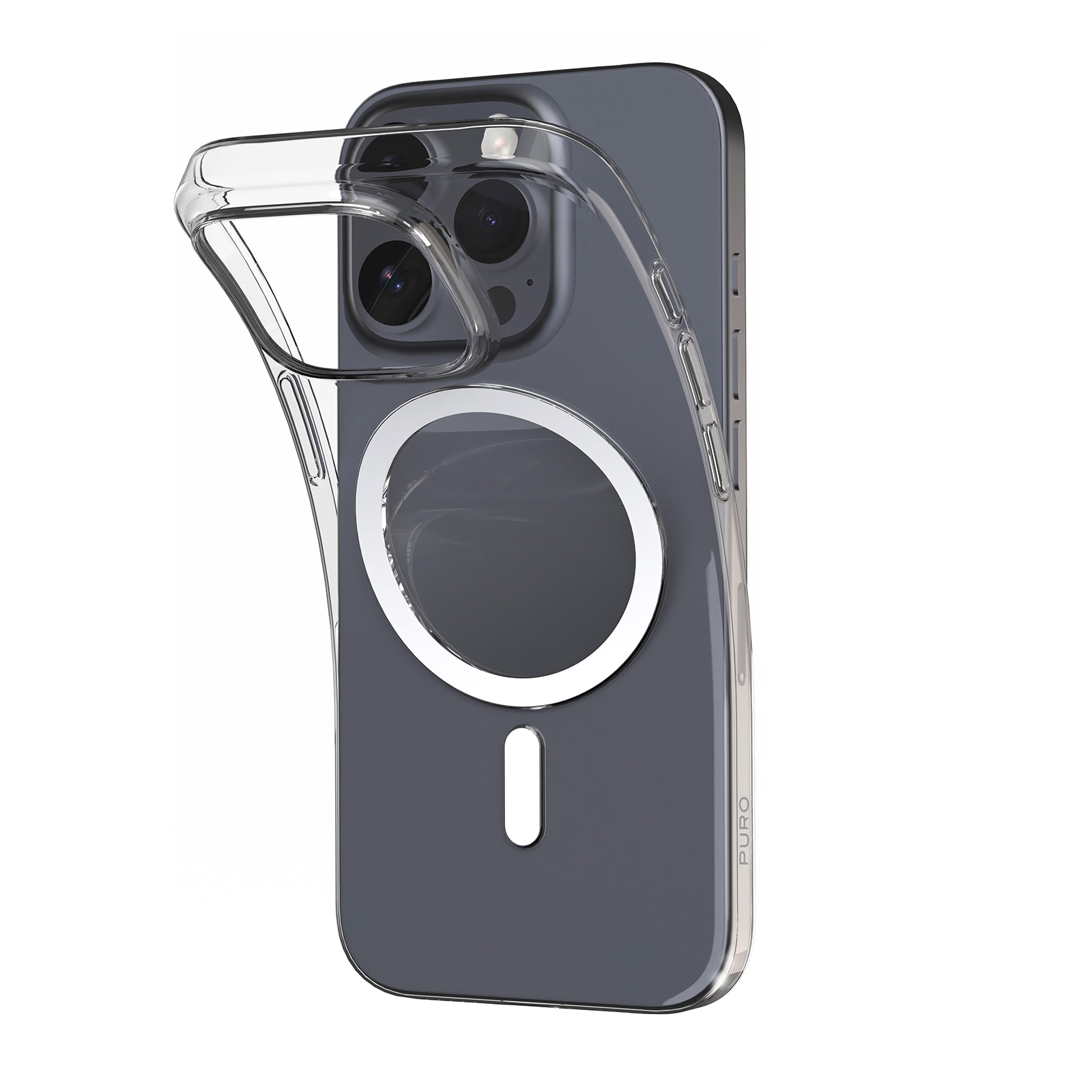 Puro 03 Mag Mag MagSafe silikoni kotelo iPhone 16 Pro Max - läpinäkyvä - läpinäkyvä