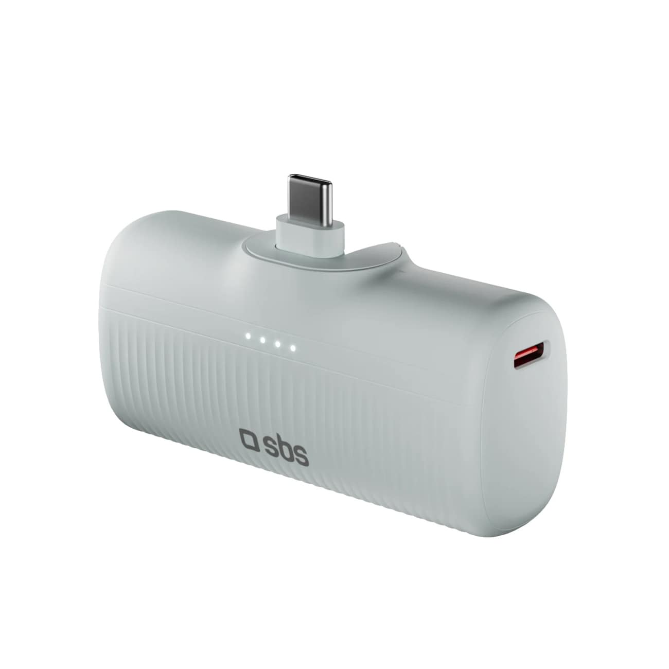 SBS EcoPower 5000 mAh 10W Powerbank sisäänrakennetulla USB-C-portilla - harmaa