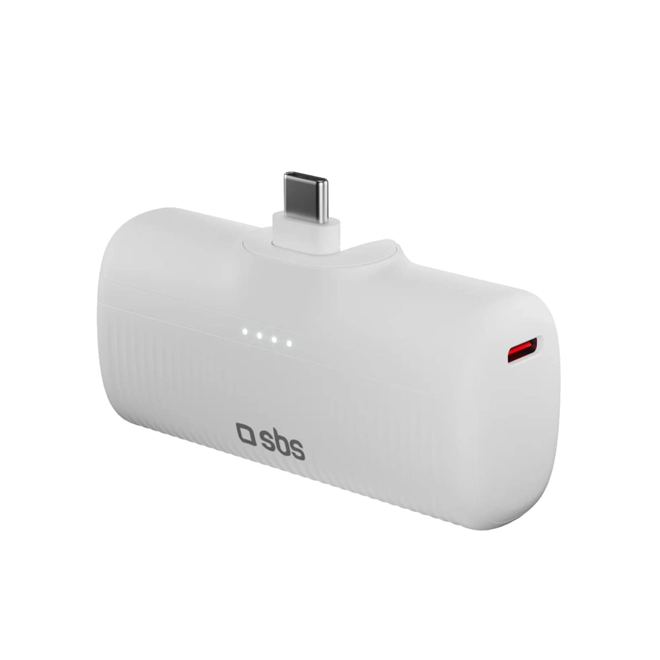 SBS EcoPower 5000 mAh 10W tehopankki sisäänrakennetulla USB-C-portilla - valkoinen