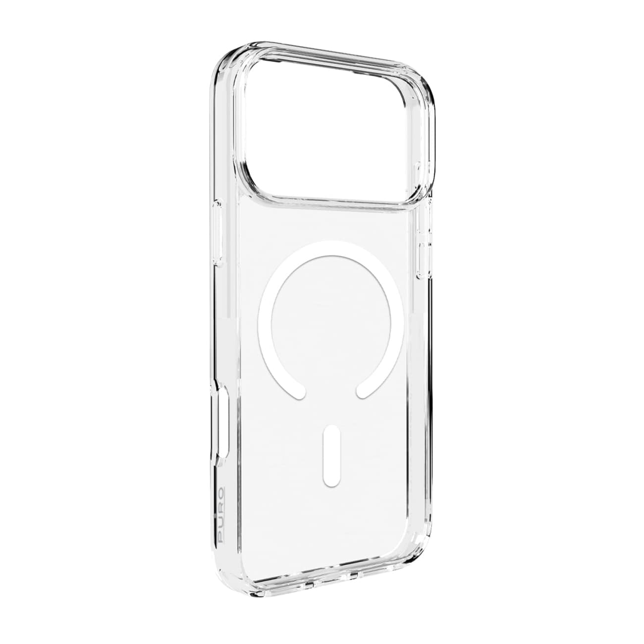 Puro Lite Mag TPU+PC Case MagSafe for iPhone 17 Pro Max - läpinäkyvä valkoinen rengas