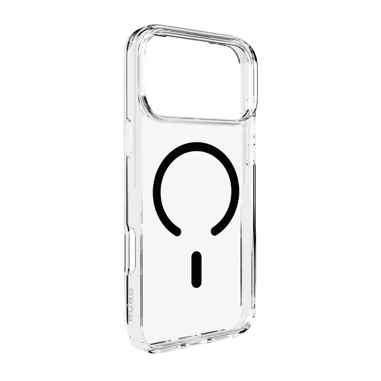 Puro Lite Mag TPU+PC Case MagSafe for iPhone 17 Pro Max - läpinäkyvä musta rengas