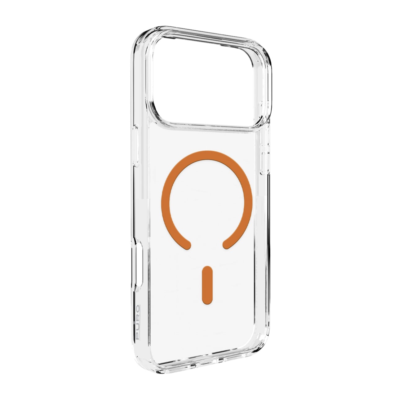 Puro Lite Mag TPU+PC Case MagSafe for iPhone 17 Pro Max - läpinäkyvä oranssi rengas