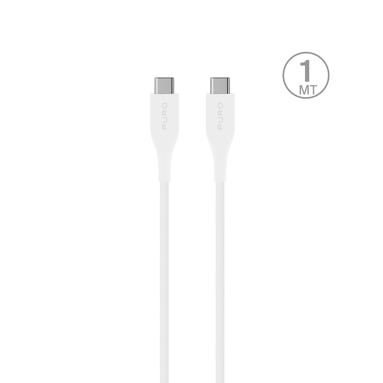 Puro Plain USB-C - USB-C Power Delivery -kaapeli 2m - Valkoinen
