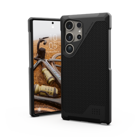 UAG Metropolis LT Magnet kotelo Samsung Galaxy S24 Ultra magneettisella moduulilla - musta kevlar