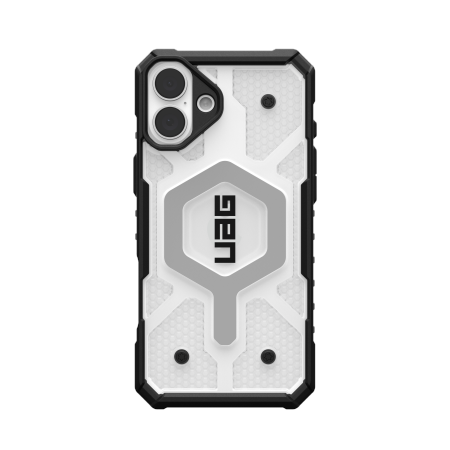 UAG Pathfinder Clear Magsafe iPhone 16 Plus kotelo - Valkoinen