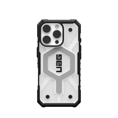 UAG Pathfinder Clear Magsafe -kotelo iPhone 16 Pro:lle - Valkoinen