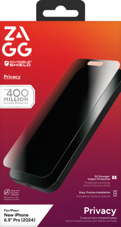ZAGG InvisibleShield Glass Elite -yksityisyyden suoja iPhone 16 Pro Maxille