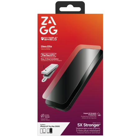 ZAGG Invisibleshield Glass Elite karkaistu lasi iPhone 17 Pro Max -puhelimelle