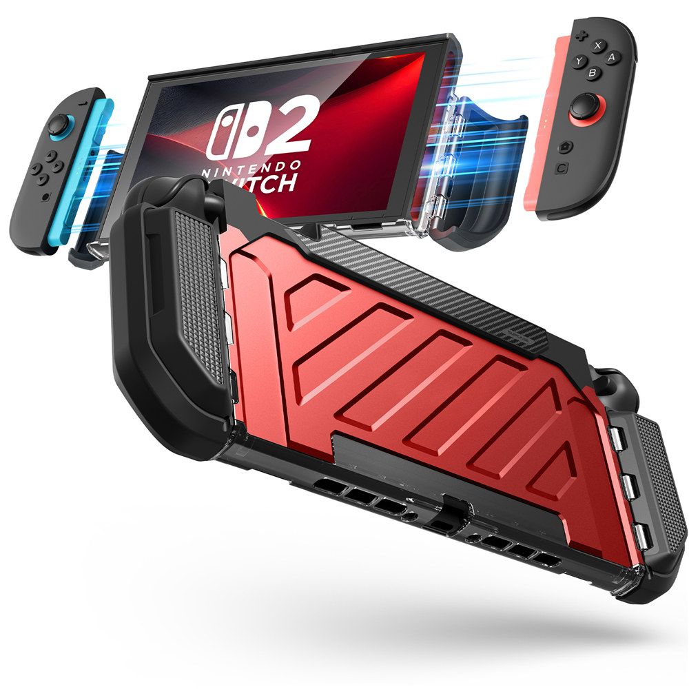 Supcase Unicorn Beetle Pro -kotelo Nintendo Switch 2:lle - punainen ja musta