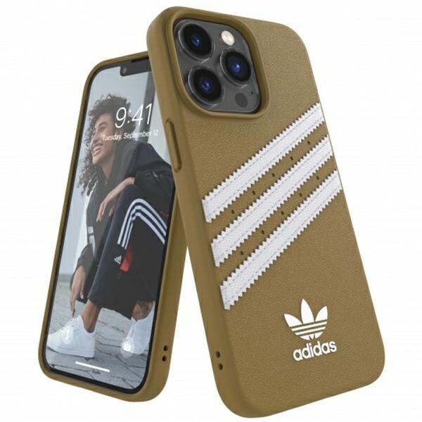 Adidas TAI valettu tapaus PU iPhone 13 Pro / iPhone 13 - Beige ja kultaa