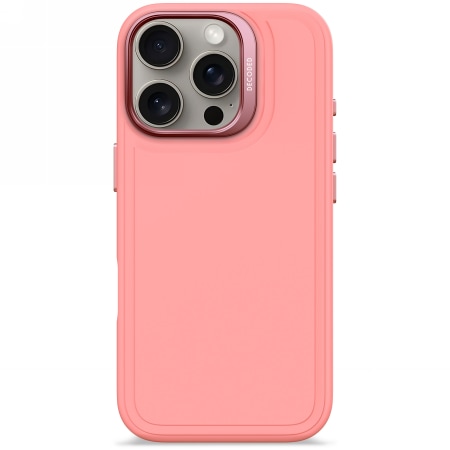 Decoded AntiMicrobial Silicone Stacks Backcover with MagSafe for iPhone 16 Pro - vaaleanpunainen