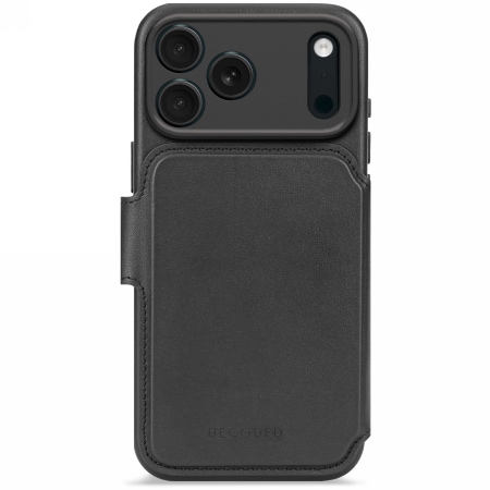 Decoded Nahka Irrotettava lompakko MagSafe Case for iPhone 17 Pro Max - Musta