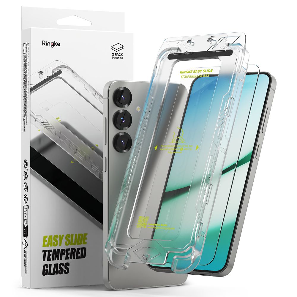 Ringke Easy Slide 2-pack karkaistu lasi Samsung Galaxy S25:lle