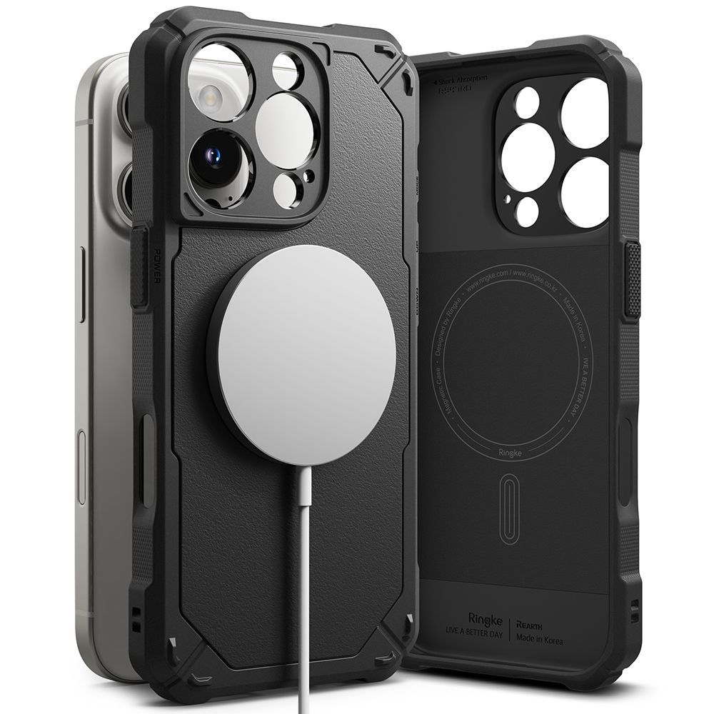 Ringke Rugged Gear MagSafe iPhone 16 Pro Case - Musta