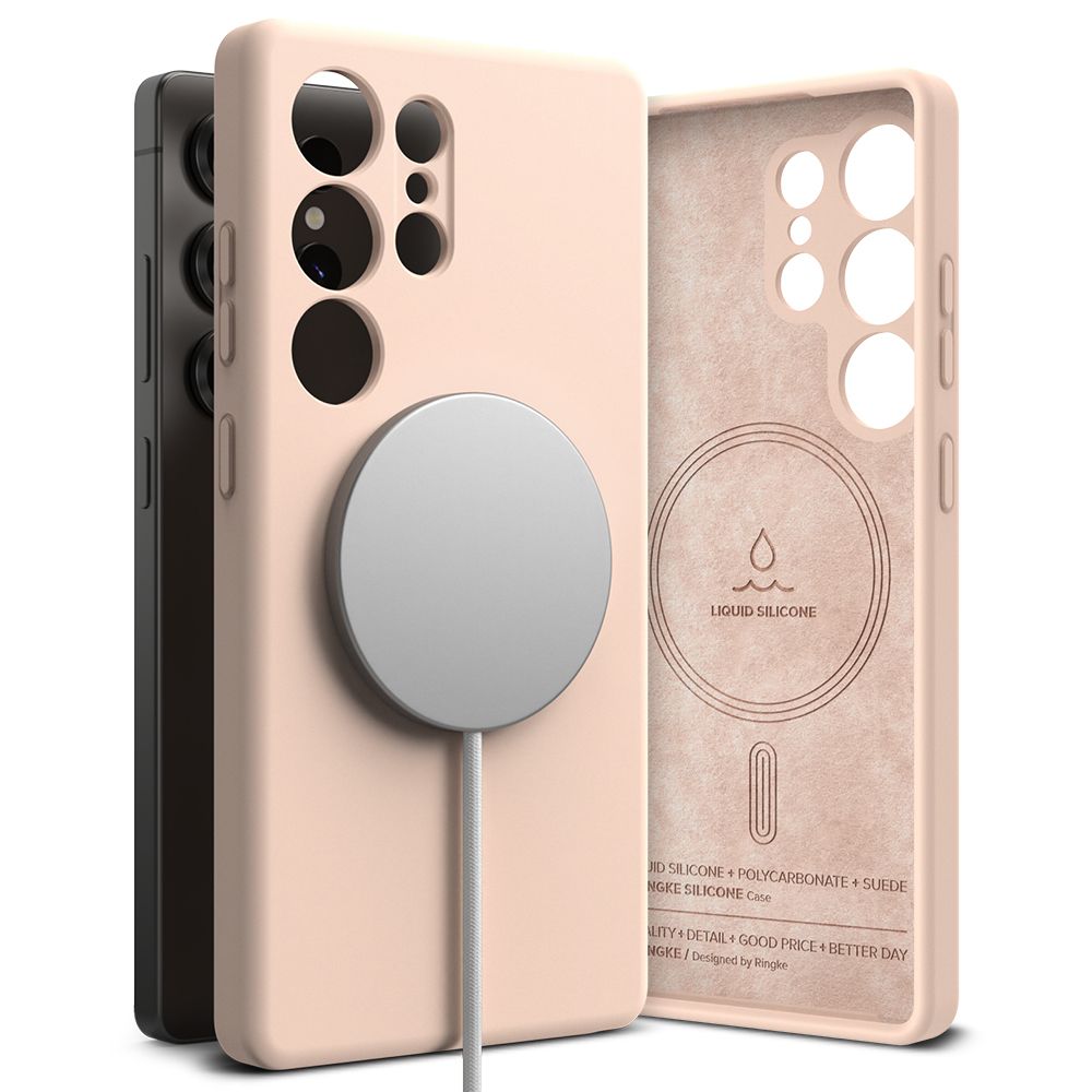 Ringke Silikoni MagSafe kotelo Samsung Galaxy S25 Ultra - vaaleanpunainen