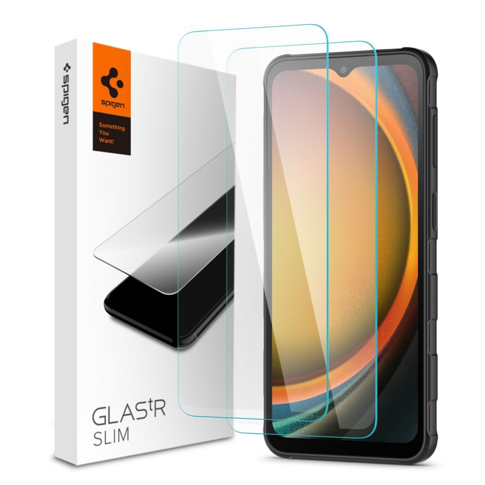 Spigen Glas.tR Slim 2-pack karkaistua lasia Samsung Galaxy Xcover 7 / 7 Pro - läpinäkyvää