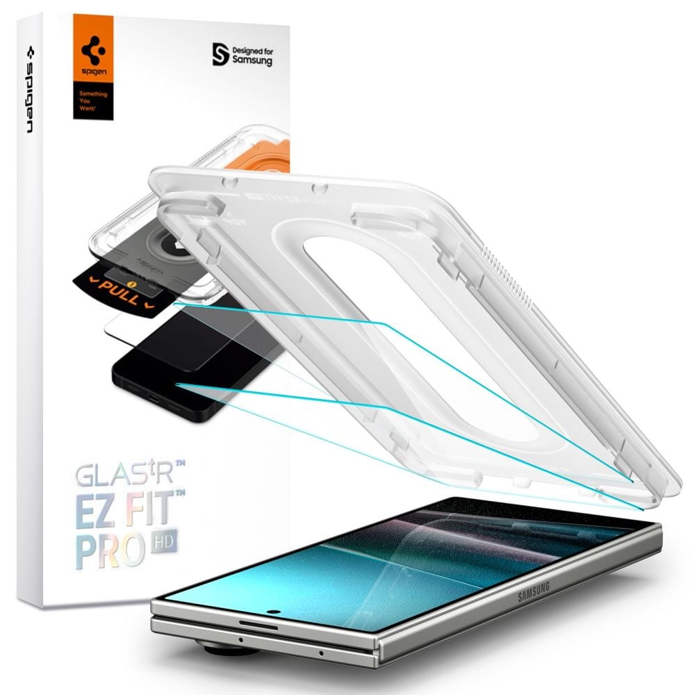 Spigen Glas.TR EZ Fit Pro HD karkaistu lasi 2-pack Samsung Galaxy Z Fold 7 - läpinäkyvä - läpinäkyvä