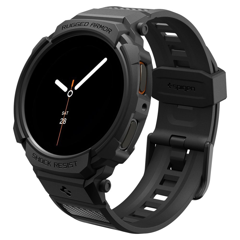Spigen Rugged Armor Pro -ranneke Samsung Galaxy Watch 8 44mm - mattamusta kellolle