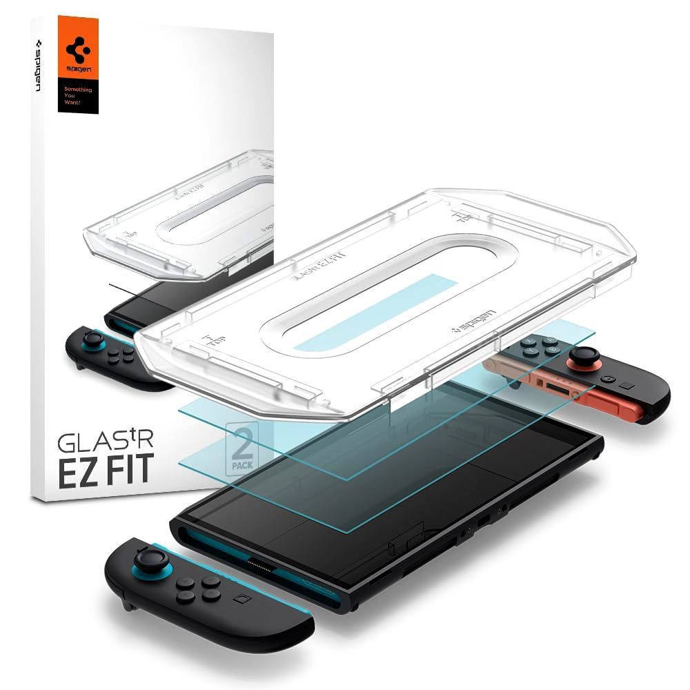 Spigen Glas.Tr "EZ FIT" karkaistu lasi 2-pack Nintendo Switch 2:lle - läpinäkyvä - läpinäkyvä