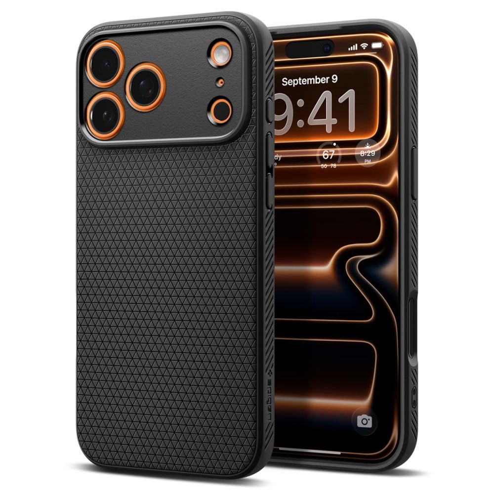 Spigen Liquid Air -kotelo iPhone 17 Pro Maxille - matta musta