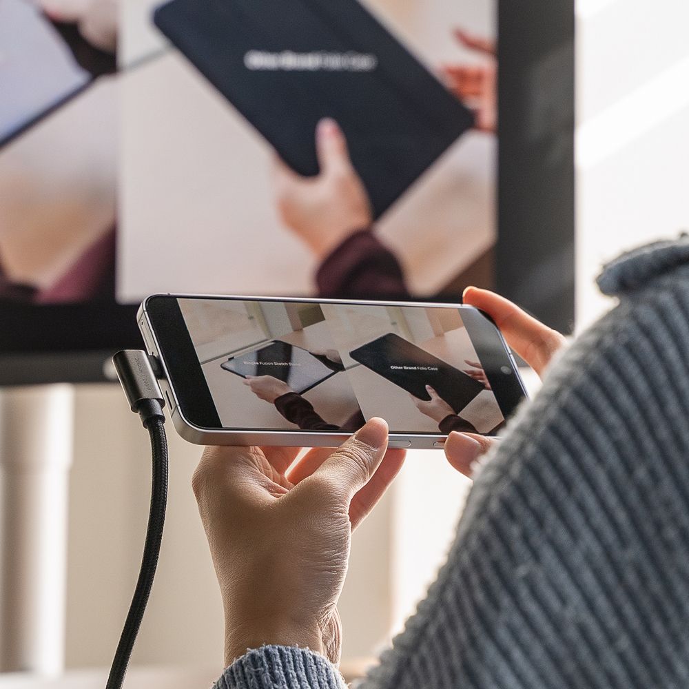 Ringke 3.2 gen. 2x2 USB-C, PD 3.1 240W 2m kulmakaapeli - musta