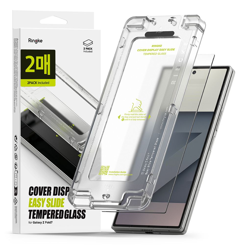 Ringke Cover Display Easy Slide karkaistu lasi 2-pack for Samsung Galaxy Z Fold 7 - läpinäkyvä