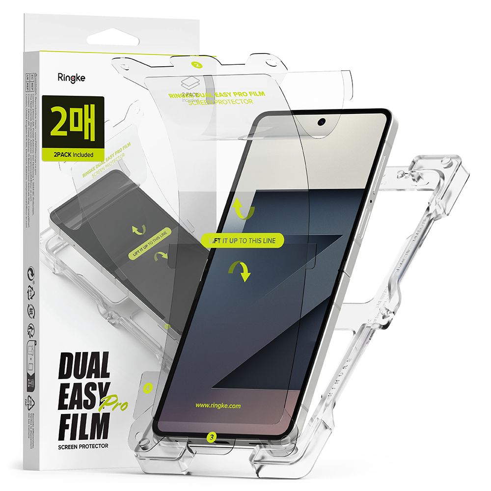 Ringke Dual Easy Pro 2-pack suojakalvo Samsung Galaxy Z Flip 7 - läpinäkyvä - läpinäkyvä