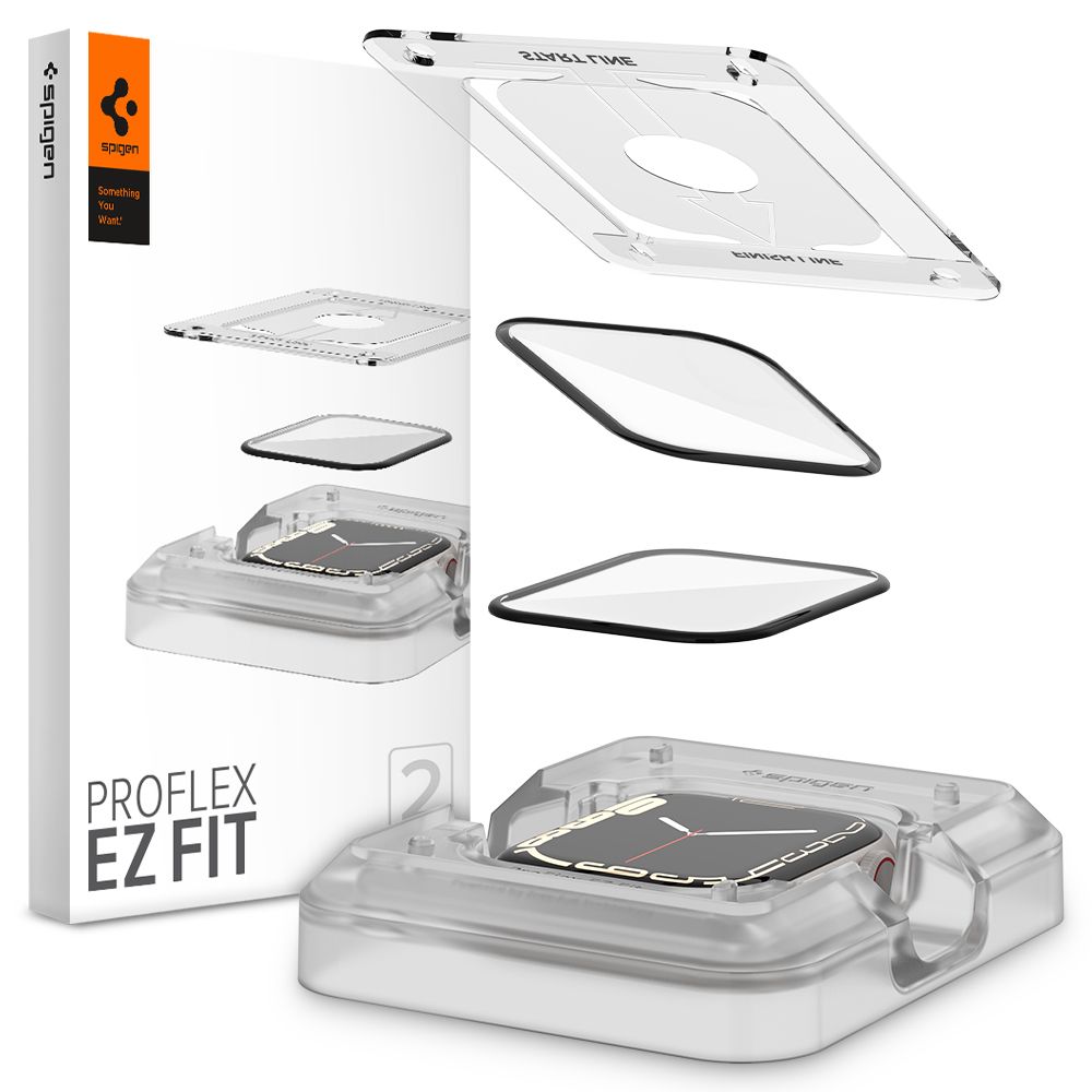 Spigen ProFlex EZ Fit -hybridilasi Apple Watch 7 / 8 (45 mm) - 2 kpl.
