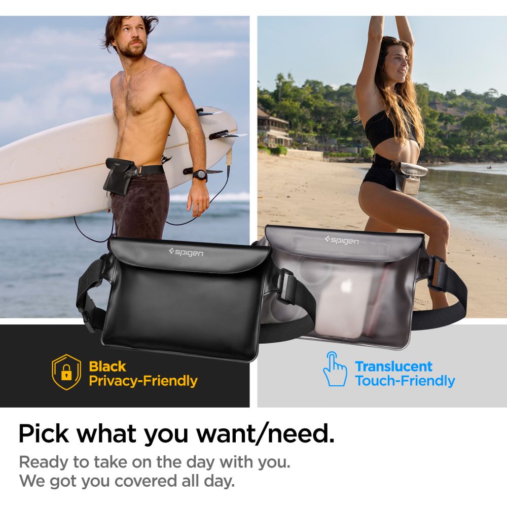 Spigen Aqua Shield A620 vedenpitävä lantiolaukku IPX8 - musta