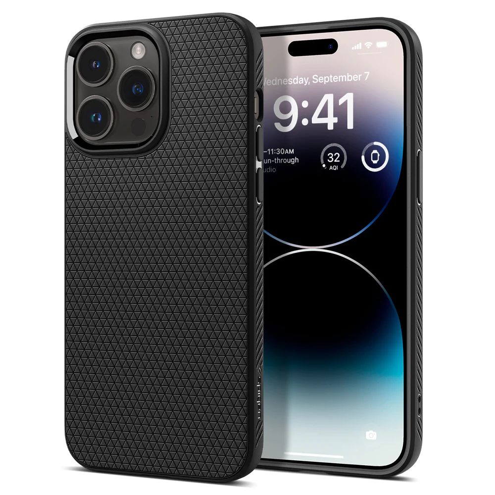 Spigen Liquid Air kotelo iPhone 14 Pro Max - mattamusta - Mattamusta