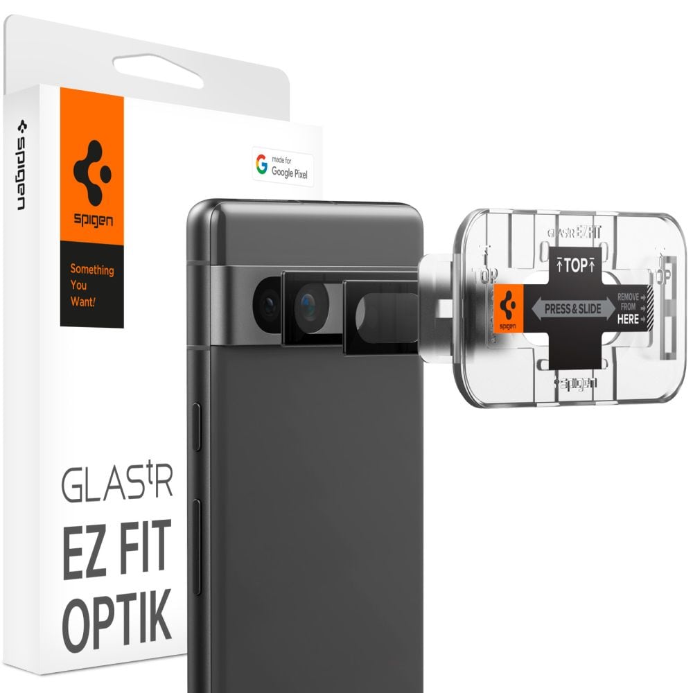 Spigen Glas.tR EZ Fit Optik kamerasuojus Google Pixel 7A - musta 2 kpl.