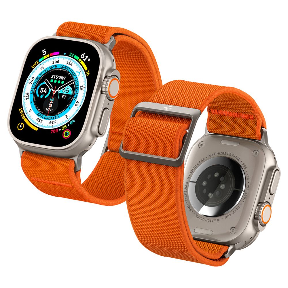 Spigen Fit Lite Ultra -ranneke Apple Watch 4/5/6/7/8/SE/Ultra (42/44/45/49 mm) - oranssi