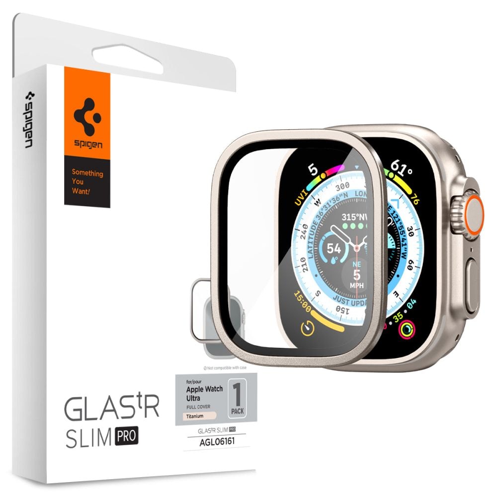 Spigen Glas.tR Slim Pro karkaistu lasi Apple Watch Ultra -kelloon (49mm) - beige