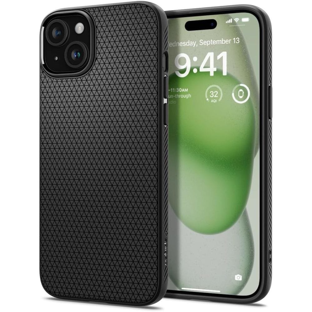 Spigen Liquid Air -kotelo iPhone 15 Plus - Matta musta