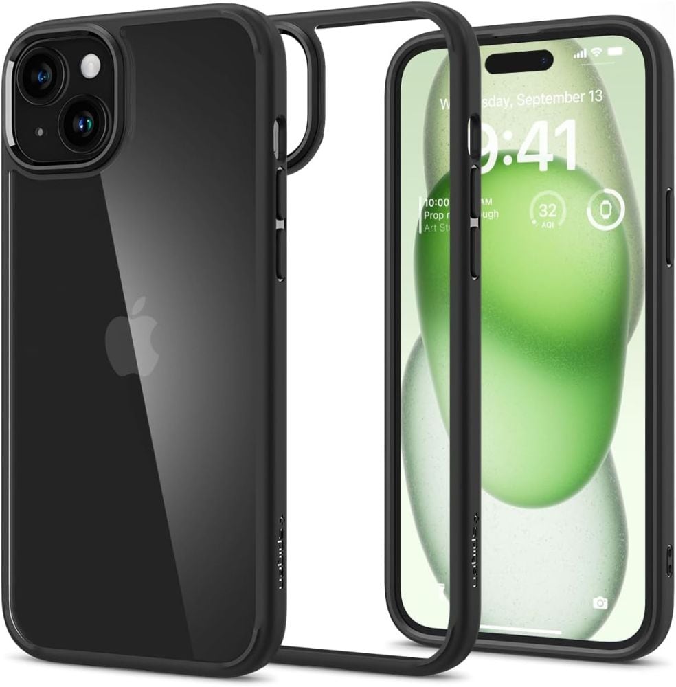 Spigen Ultra Hybrid iPhone 15 Plus -kotelo - mattamusta