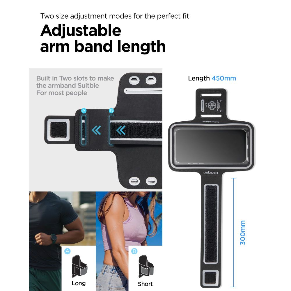 Spigen A703 urheilukämmennauha 6.9'' - musta