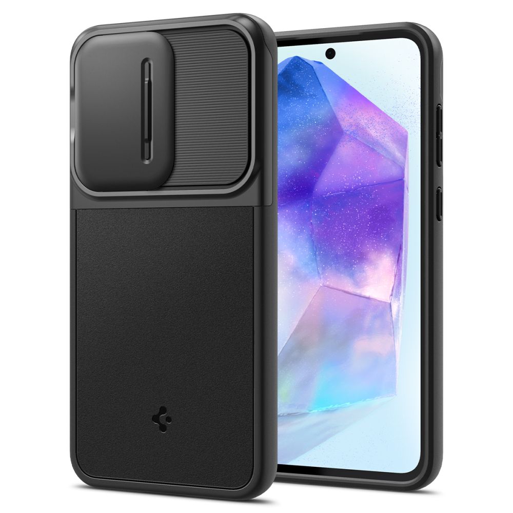 Spigen Optik Armor kotelo Samsung Galaxy A55 5G:lle - musta
