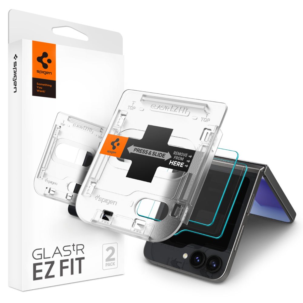 Spigen Glas.tR EZ Fit karkaistu lasi Samsung Galaxy Z Flip 6 - 2 kpl.